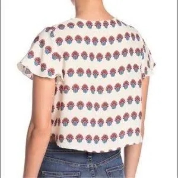 Show Me Your Mumu Oasis Lace-Up Short Sleeve Cropped Top Size XS - Picture 3 of 9